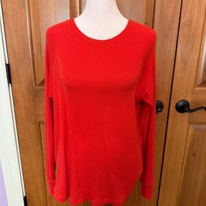 American Eagle Outfitters Red Ribbed long sleeve top women’s medium